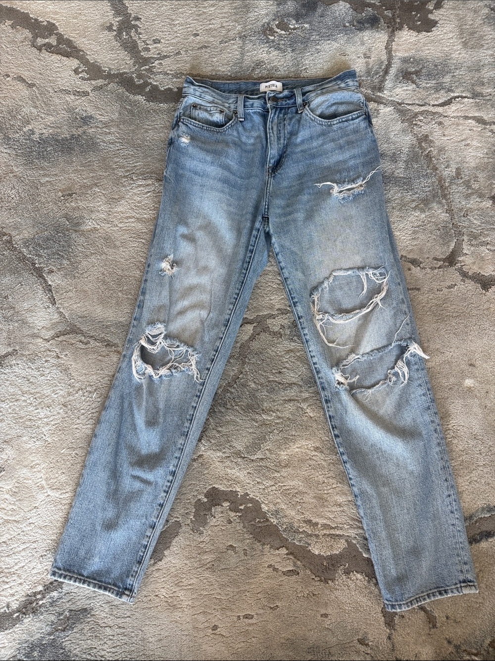 Pistola Light Blue Distressed Boyfriend Jeans
